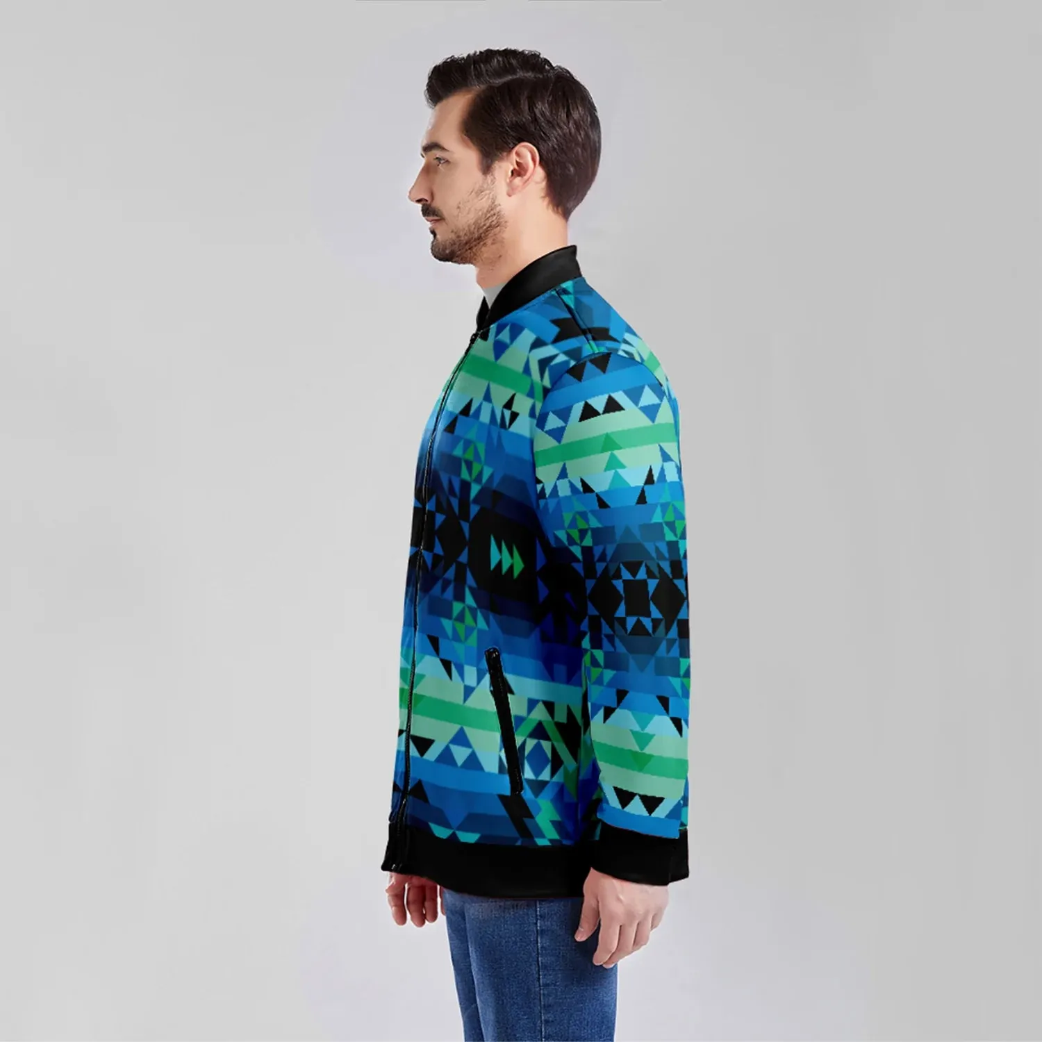 Green Star Youth Zippered Collared Lightweight Jacket