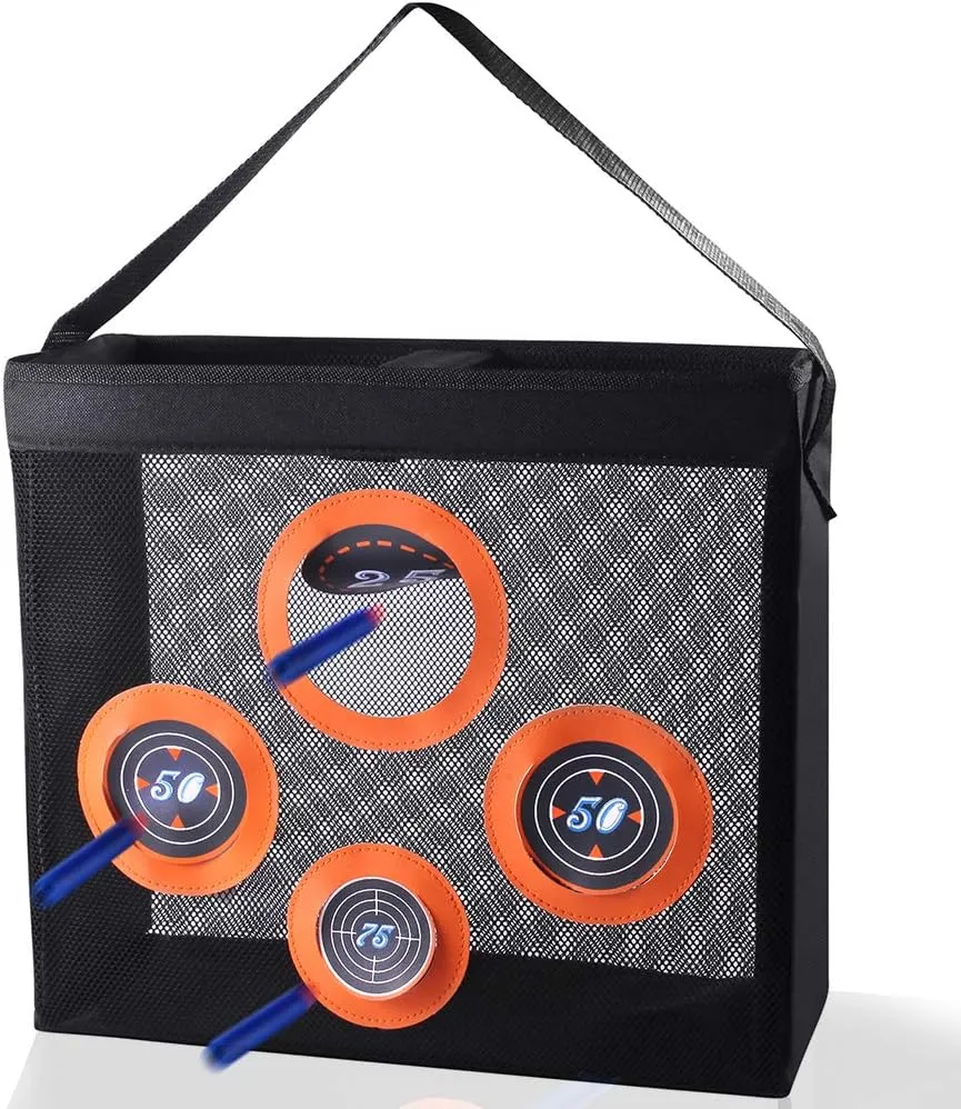 Hely Cancy Portable Shooting Practice Target Toy Storage Mesh Bag Compatible with Nerf Darts for Kids 6 