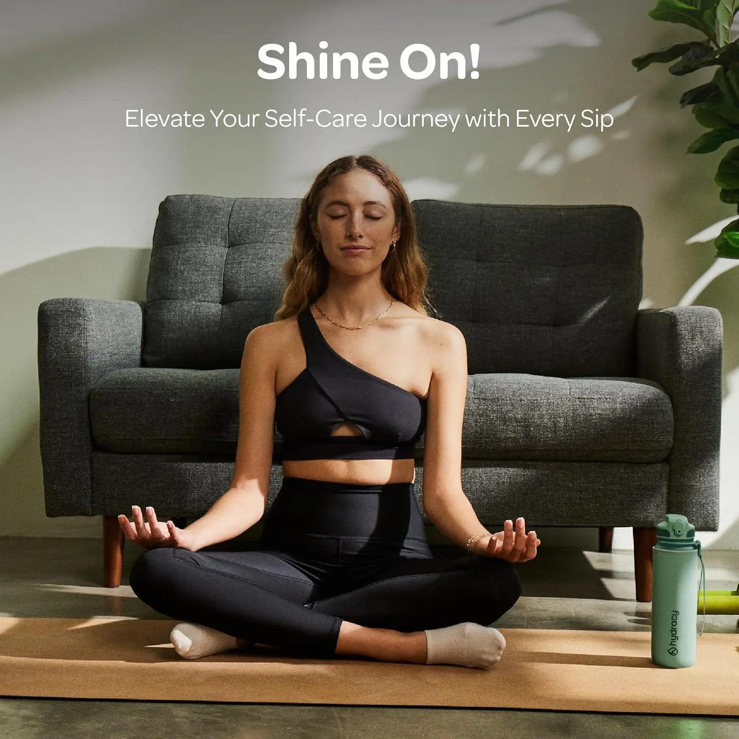 Hydracy Water Bottle with Time Marker -Large BPA Free Water Bottle & No Sweat Sleeve -Leak Proof Gym Bottle with Fruit Infuser Strainer & Times to Drink -Ideal for Fitness Sports & Outdoors