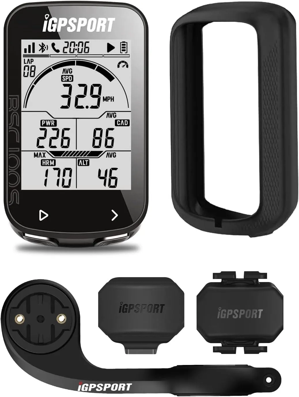 iGPSPORT BSC100S GPS Bike Computer Wireless, 2.6'' LCD Display 40H Rechargeable Waterproof Cycling Computer Bluetooth ANT 