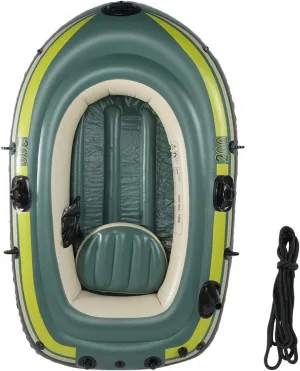 Inflatable Boat Premium Quality PVC Two Person Rowing Air Boat for Fishing Drifting Diving Casual Surfing Heavy Duty 200kg Load Capacity Eco Friendly Material 3200g Weight