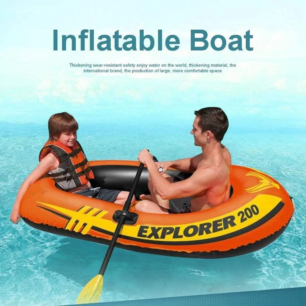 Inflatable Boat,Boat Set,Inflatable Kayak Fishing Boat Inflatable Drifting Diving Boat Set with 2 Paddles and Manual Pump,Two-Person Boat
