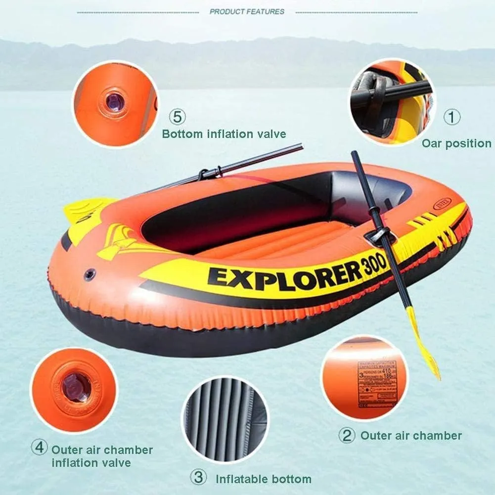 Inflatable Boat,Boat Set,Inflatable Kayak Fishing Boat Inflatable Drifting Diving Boat Set with 2 Paddles and Manual Pump,Two-Person Boat