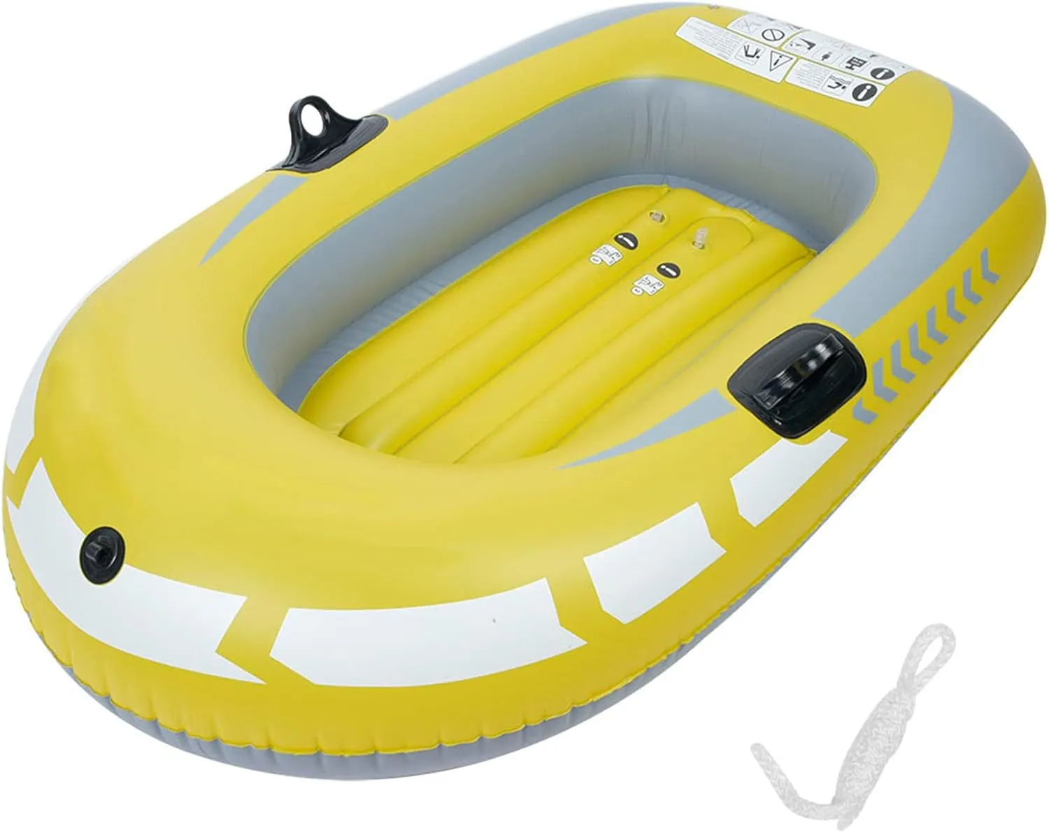 Inflatable Fishing Boat ONE Person Rowing Aircraft for Fishing Yellow PVC