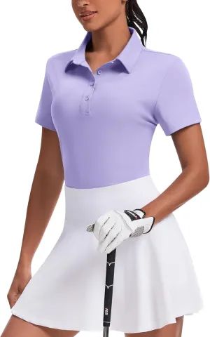 JoyGirl Womens Golf Shirt Polo Shirts Short Sleeve Collared Tops UPF 50  Button Down Tennis Shirts