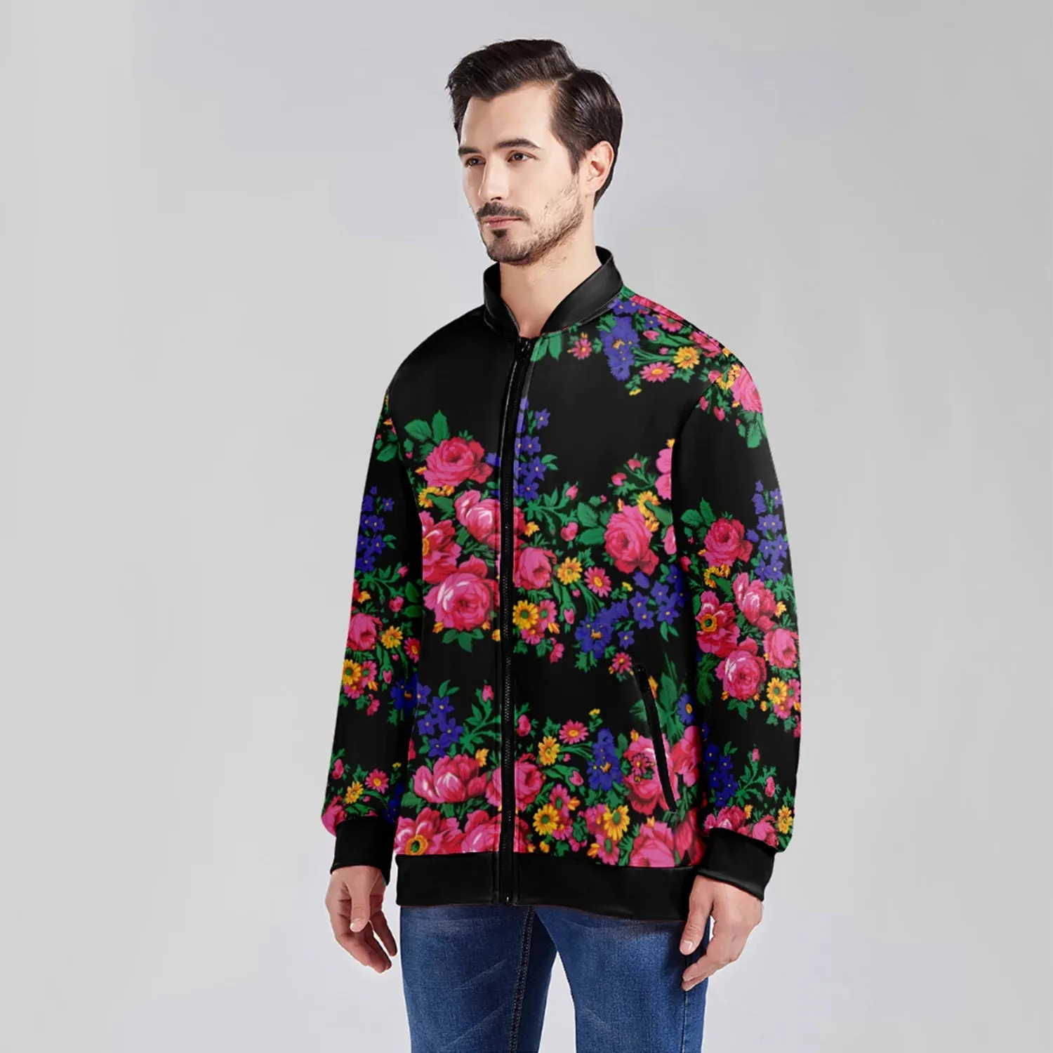 Kokum's Revenge Black Zippered Collared Lightweight Jacket