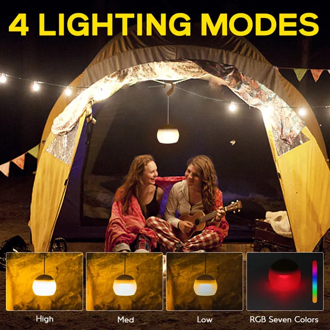 LED Camping Tent Light With RGB Light 2 Pack