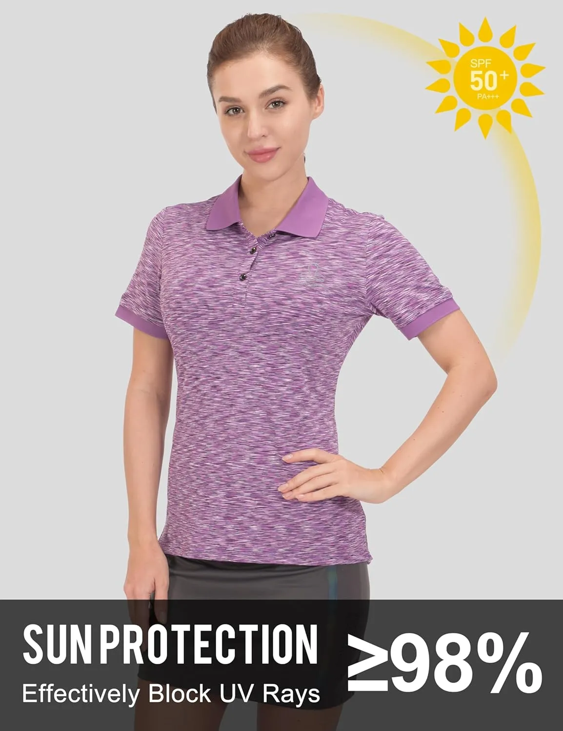 Little Donkey Andy Women's Golf Polo UPF 50  Stretch Quick Dry Lightweight Tennis Collared Shirt