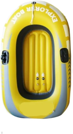 Lnflatable Boat Inflatable Canoe 1~2 Person Rowing Air Boat Fishing Boat Summer Rubber Boat PVC Thickened Rafting Boat Comfortable (Yellow 1 Man Boat)