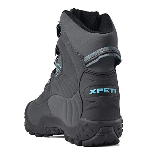 Manfen Women's Hiking Lightweight Waterproof Hunting Ankle Support Boots, Gray/Sky Blue, 10
