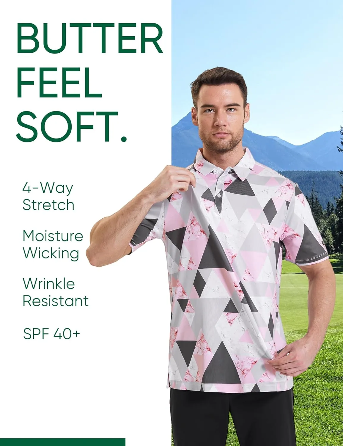 Men's Golf Polo Shirt - Standout Performance Quick-Dry Golf Polo Shirts for Men