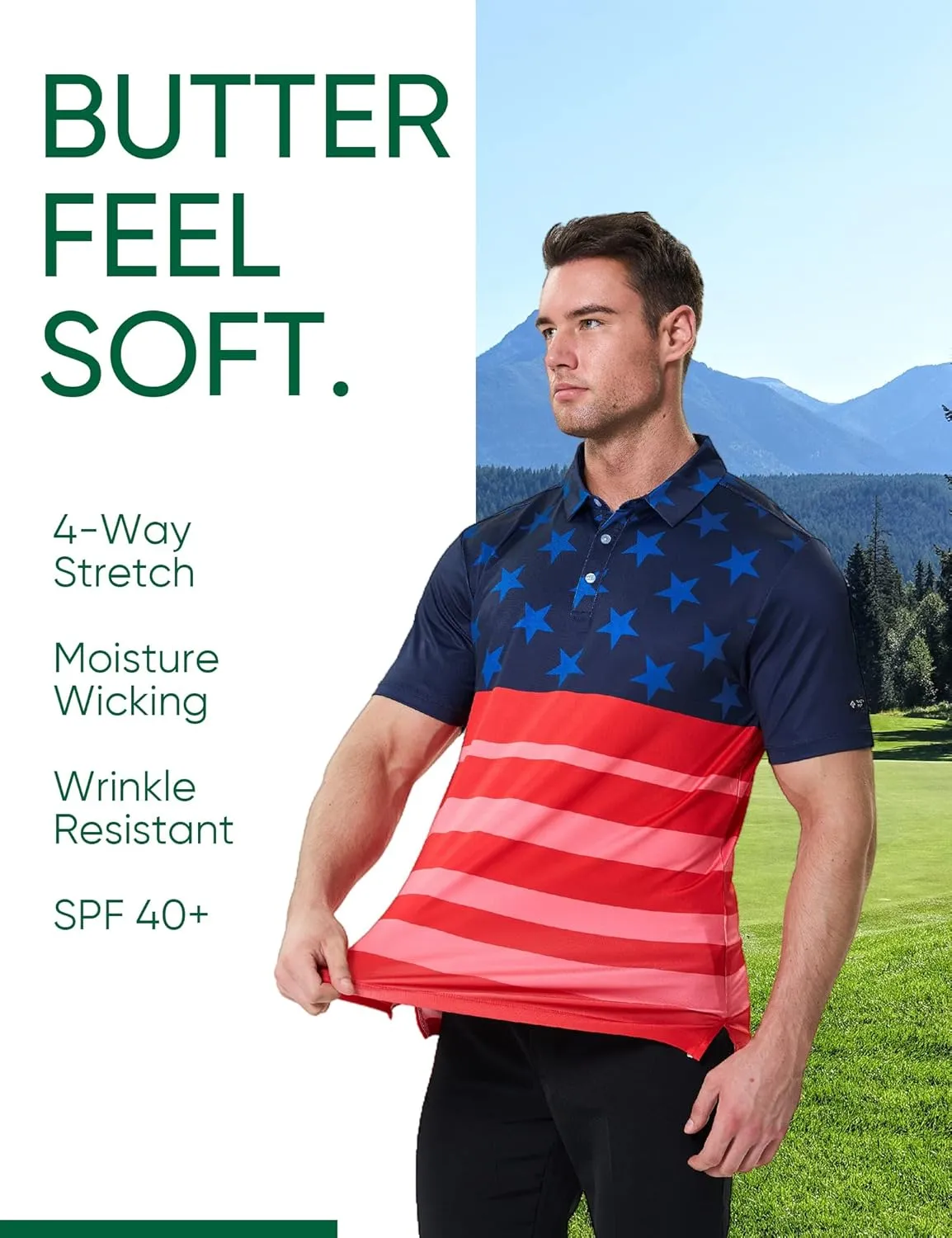 Men's Golf Polo Shirt - Standout Performance Quick-Dry Golf Polo Shirts for Men