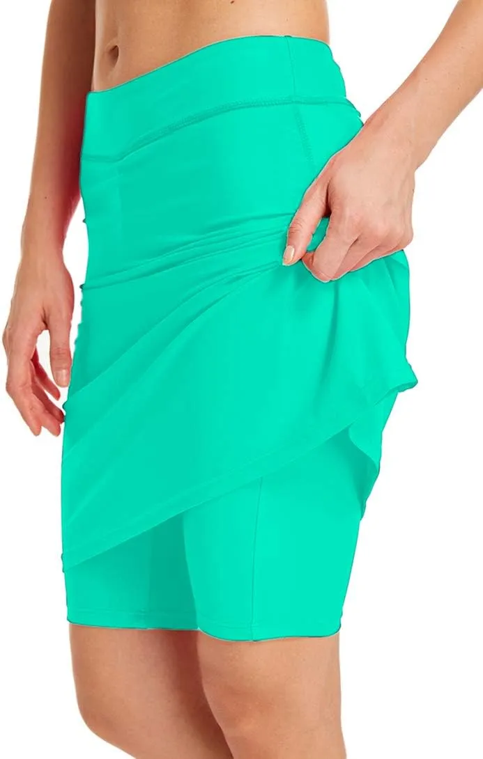 Micosuza Womens Skirted Swim Short Sun Protective UPF 50 Swimming Bottom with Attached Skirt