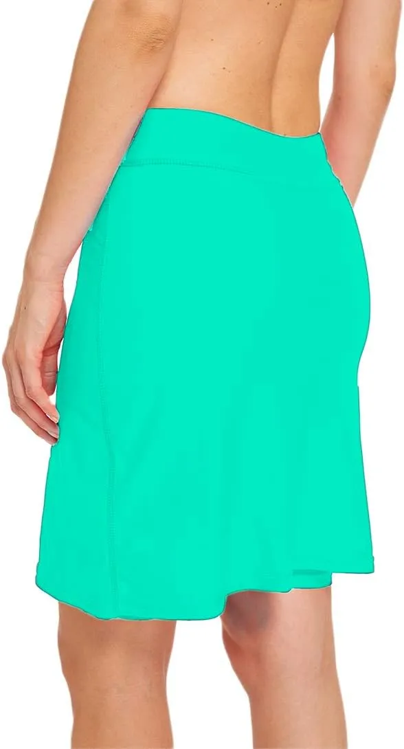 Micosuza Womens Skirted Swim Short Sun Protective UPF 50  Swimming Bottom with Attached Skirt