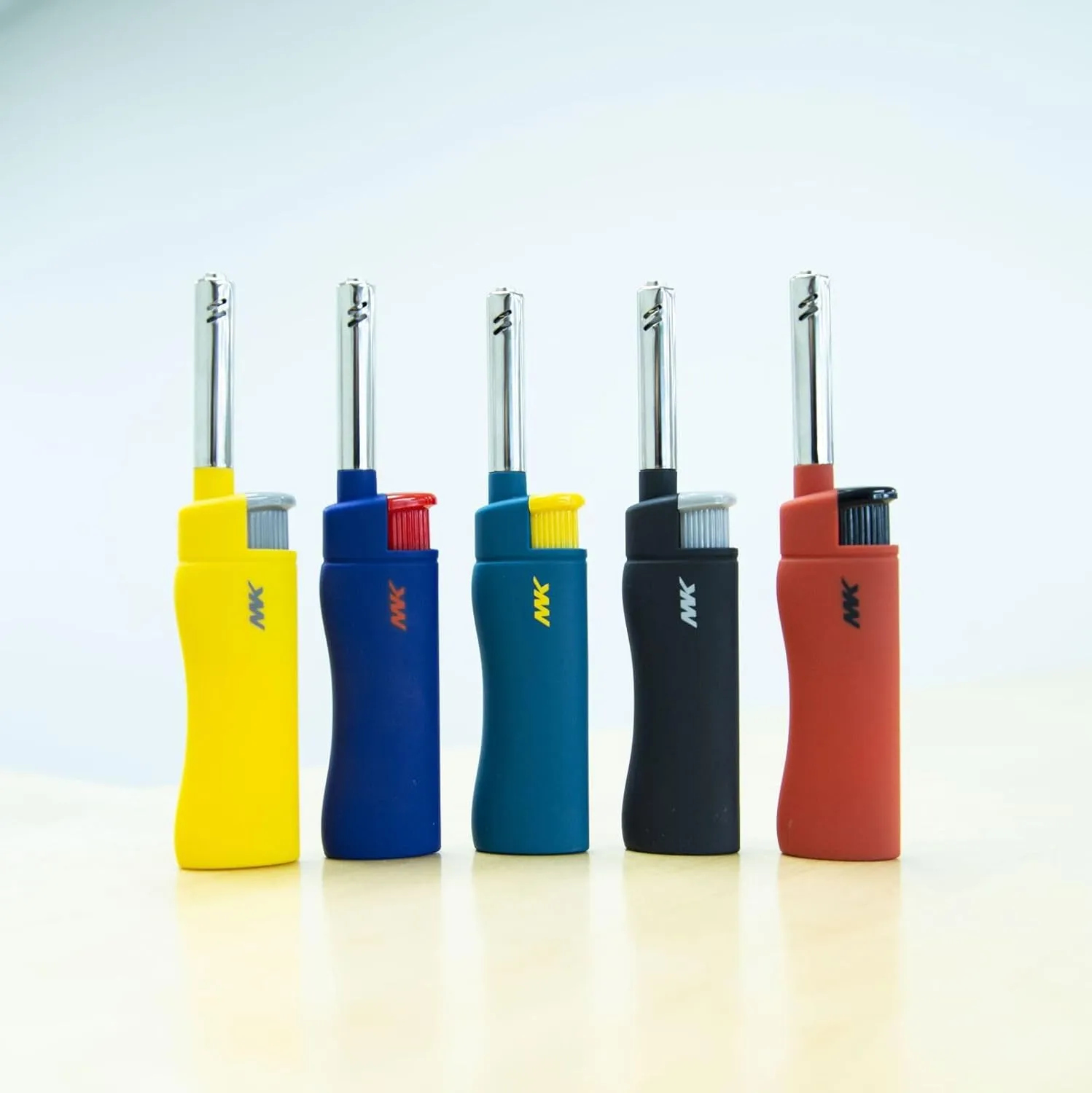 MK Candle Lighter, Butane Refillable Wind-Resistant Flame, 4-Pack for BBQ, Camping, Outdoor Use (Hue-4PC)