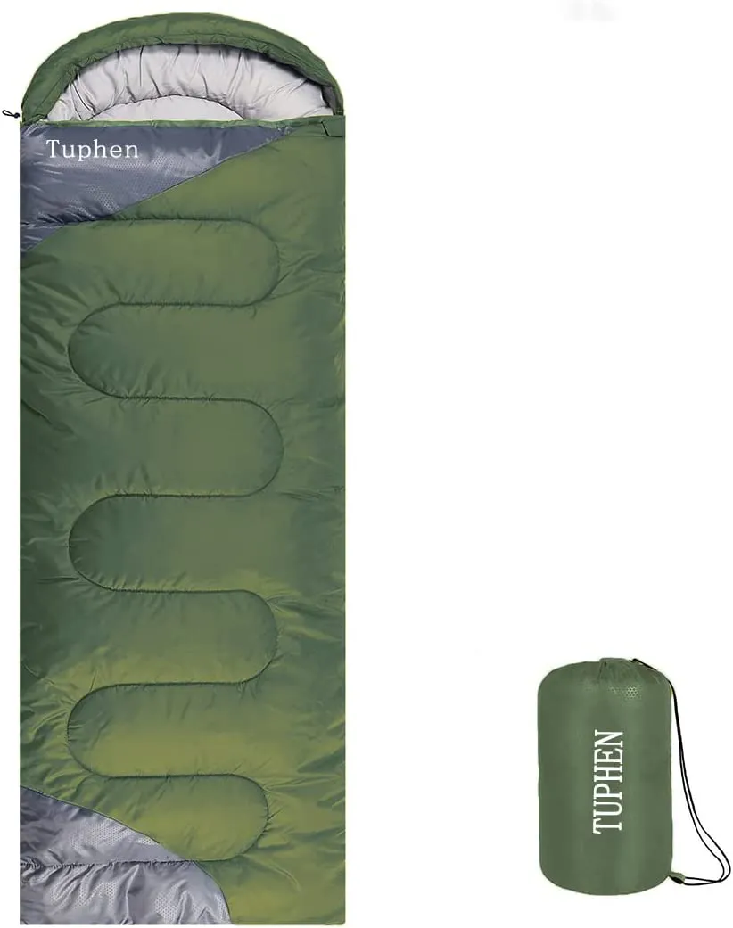 New tuphen- Sleeping Bag for Adults Kids Boys Girls Backpacking Hiking Camping Cotton Liner, Cold Warm Weather 4 Seasons Winter, Fall, Spring, Summer, Indoor Outdoor Use, Lightweight & Waterproof
