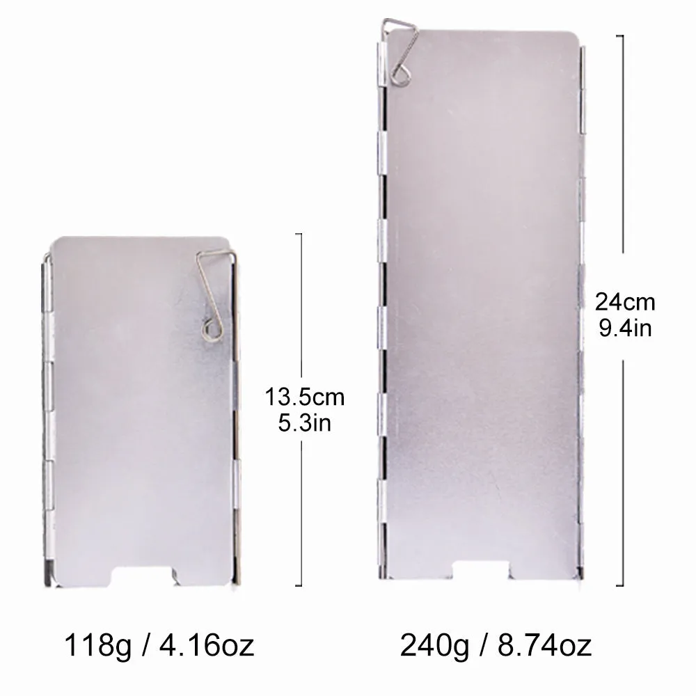 Portable Camping Stove Wind Shield - 9/10 Plates Folding Windproof Screen for Outdoor Picnic BBQ Gas Burner Cookware Supplies