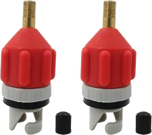 Premium 2Pcs Inflatable Stand Up Paddleboard SUP Pump Adaptor, Standard Schrader Air Valve Adapter Pumping Head Connector Converter for Inflating Boat Kayak Surfboard Car Orange