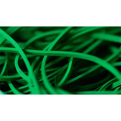 Rainbow Rubber Bands Green  by Joe Rindfleisch