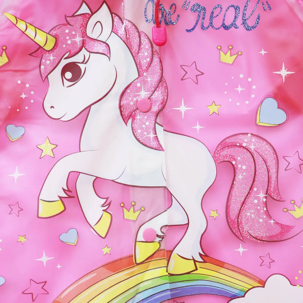 Rainbow Unicorn Theme Hooded Raincoat