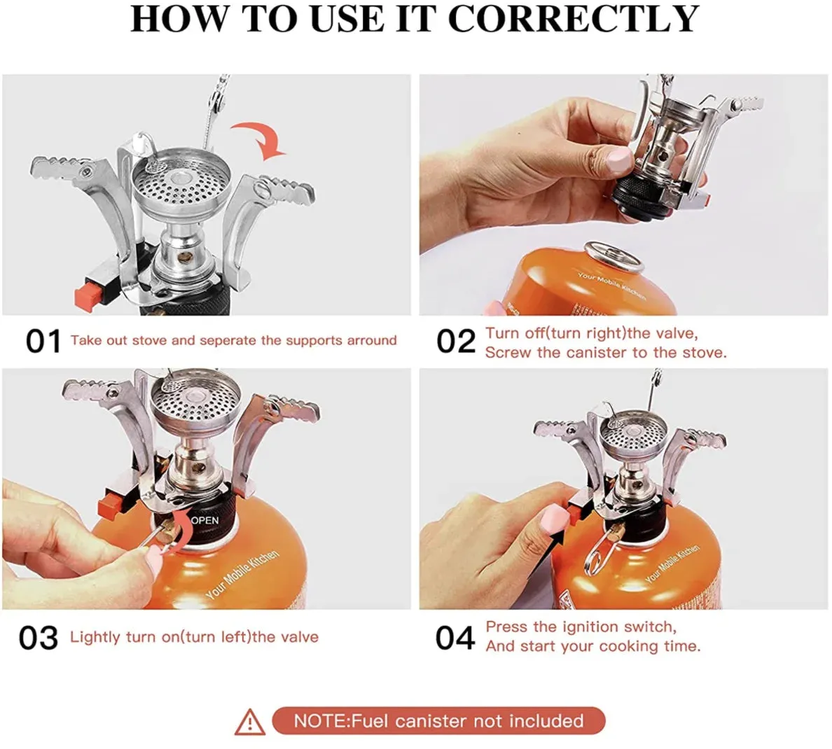 RECON GS2S SOLO Portable Foldable Gas Micro Camp Stove Burner