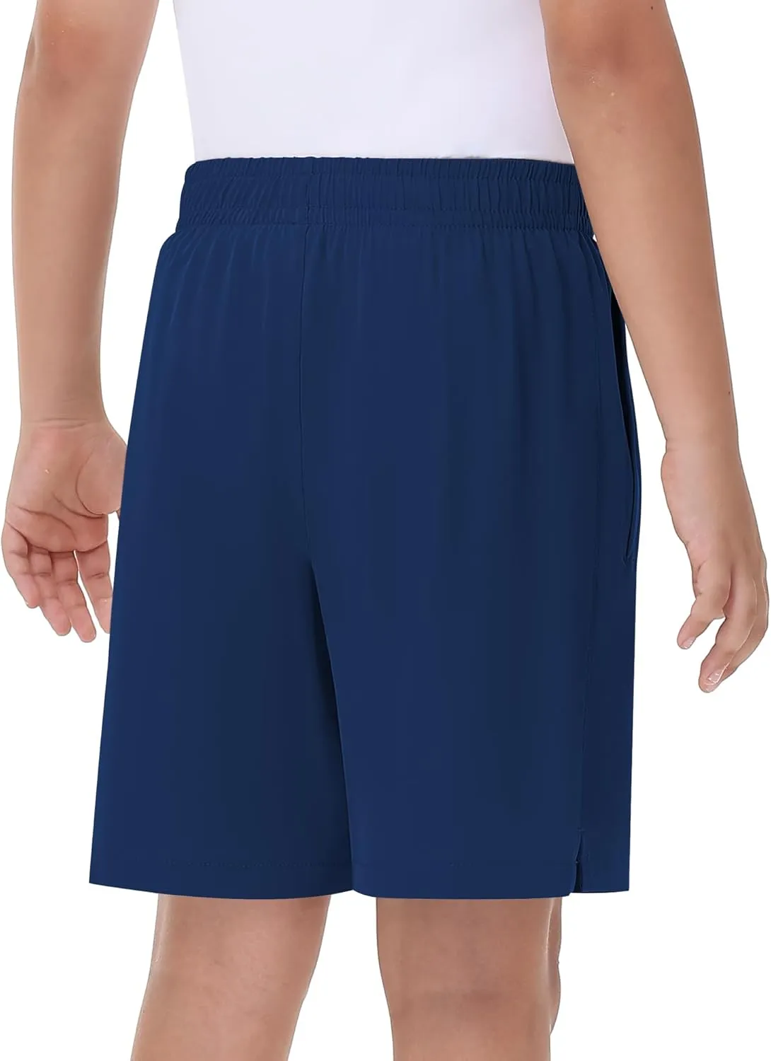 Runhit Boys' Athletic Shorts Quick Dry Running Shorts for Youth Kids Lightweight Basketball Soccer Gym Shorts Zipper Pockets