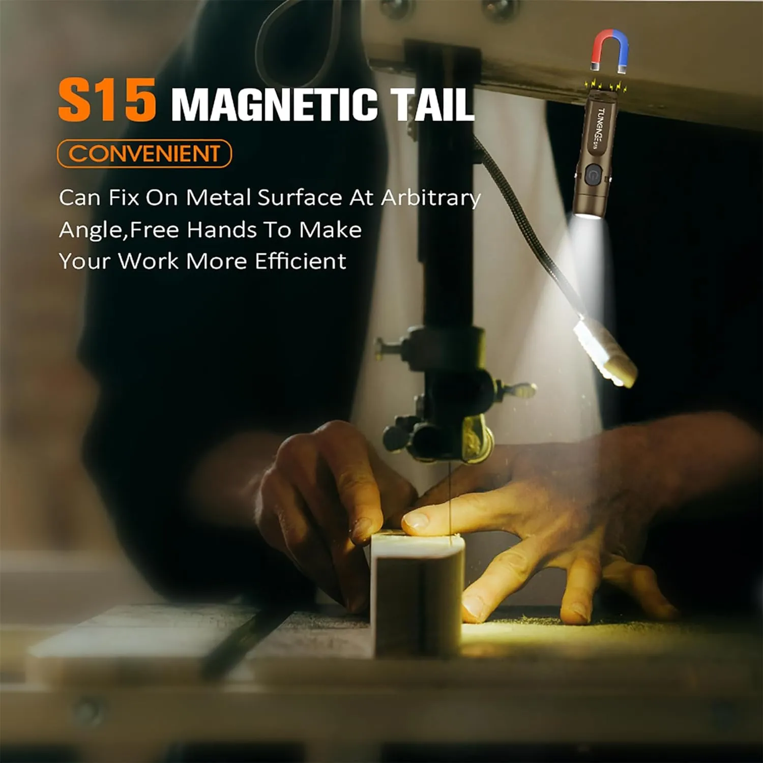 S15 Keychain Flashlight- Super Bright 650 High Lumens,UCB C Rechargeable EDC Pocket Flashlight,Mini Flashlight-Light with Magnetic Suitable for Hiking, Emergency (Brown)