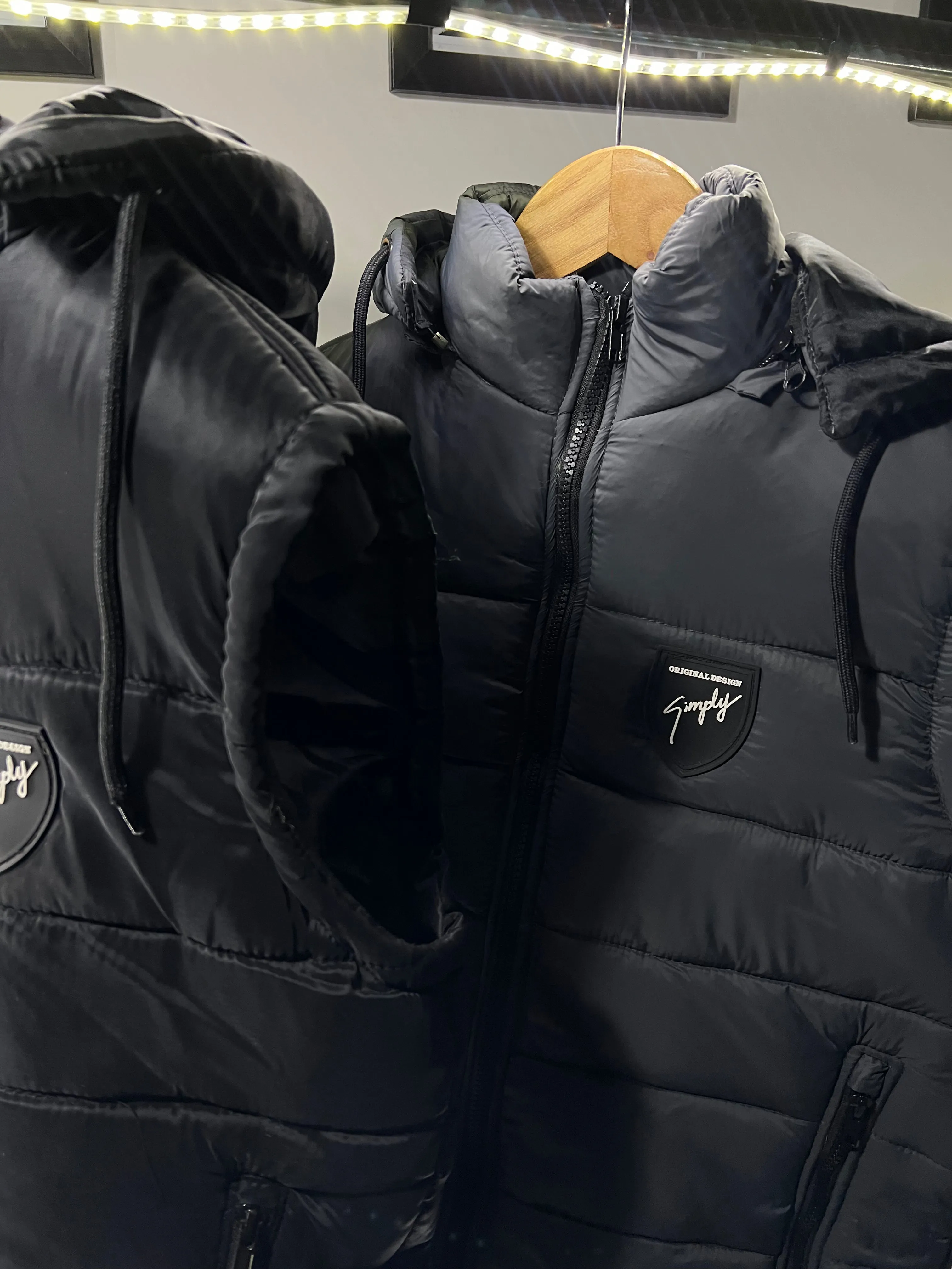 Sleeveless Grey Parachute Gilt Jacket