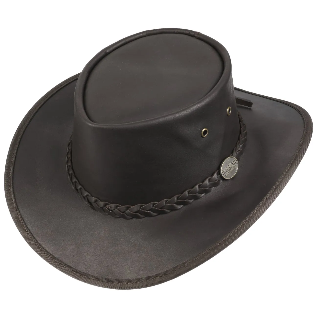 Squashy Outback Leather Hat by BARMAH