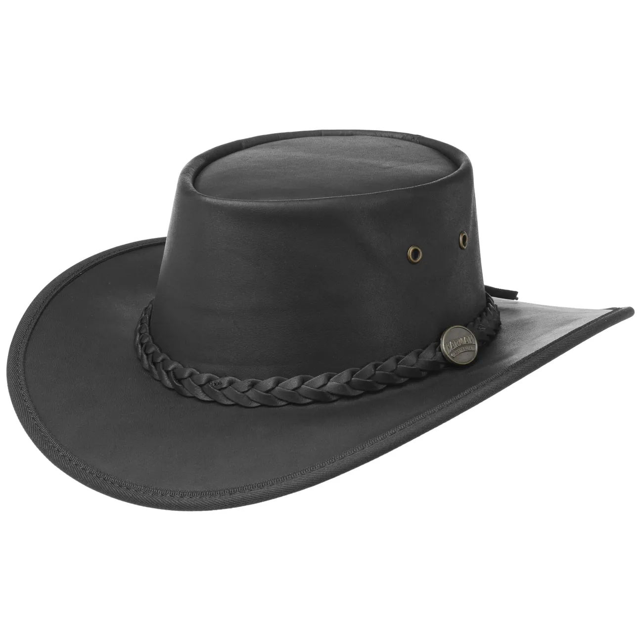 Squashy Outback Leather Hat by BARMAH