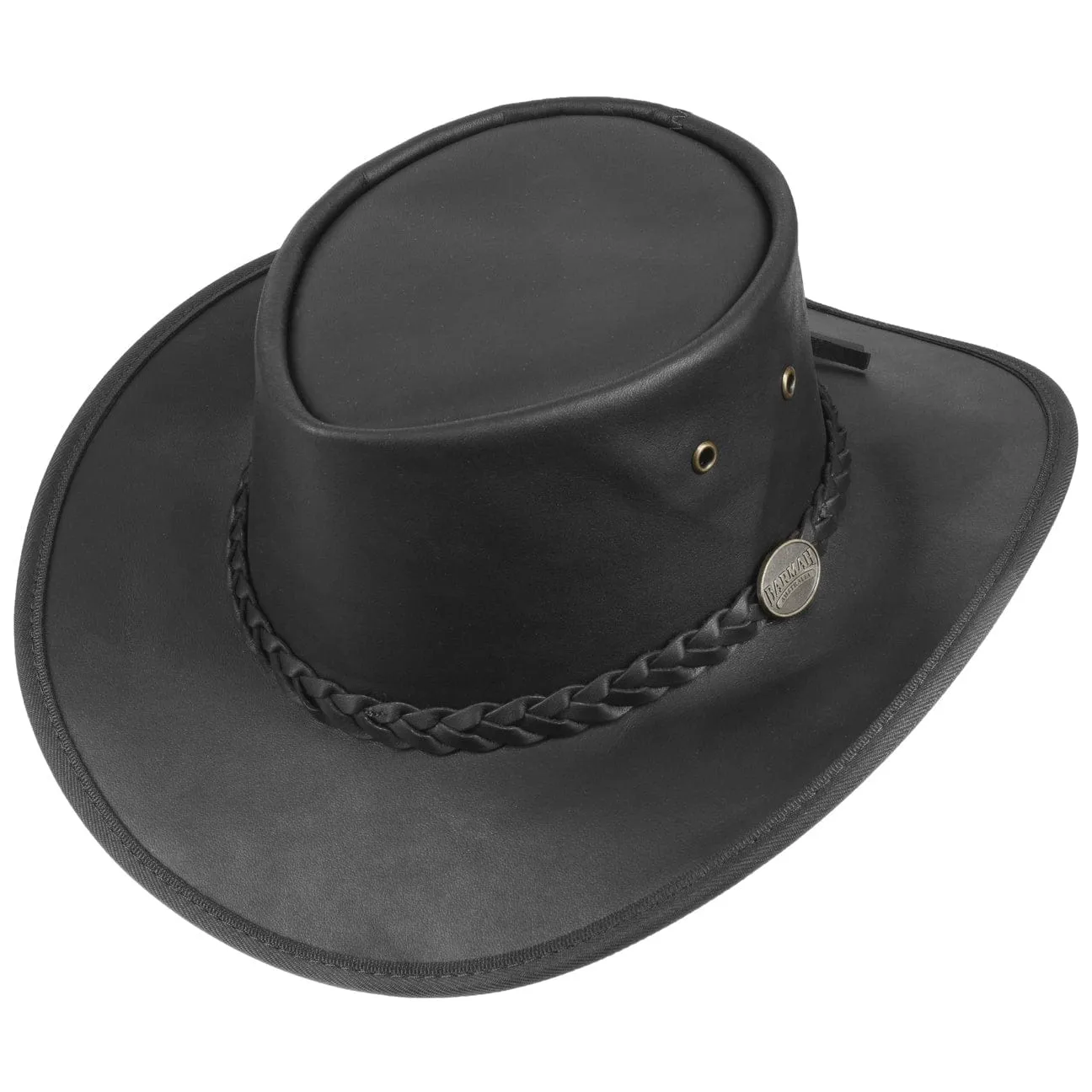 Squashy Outback Leather Hat by BARMAH