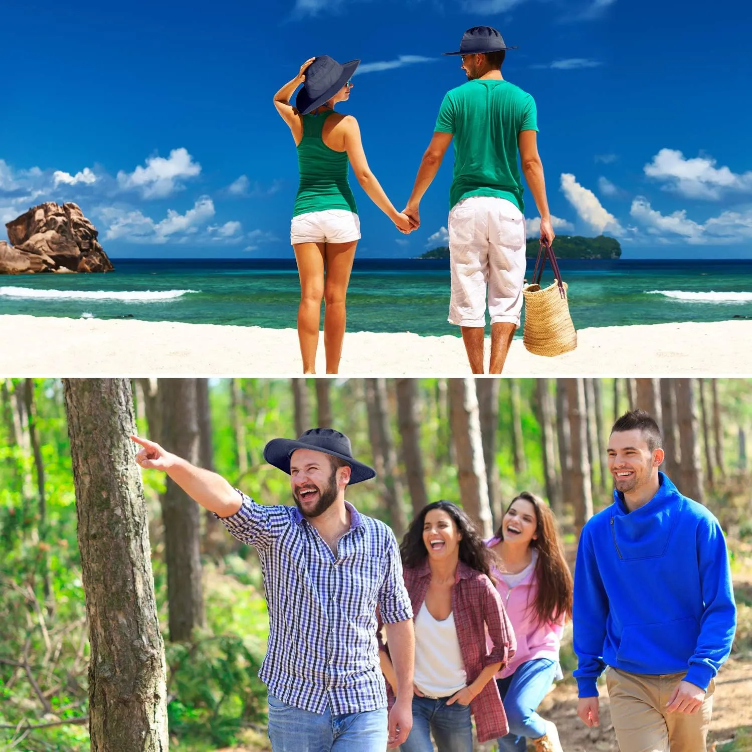 Sun Hats for Men Women Fishing Hat UPF 50  Breathable Wide Brim Summer UV Protection Hat