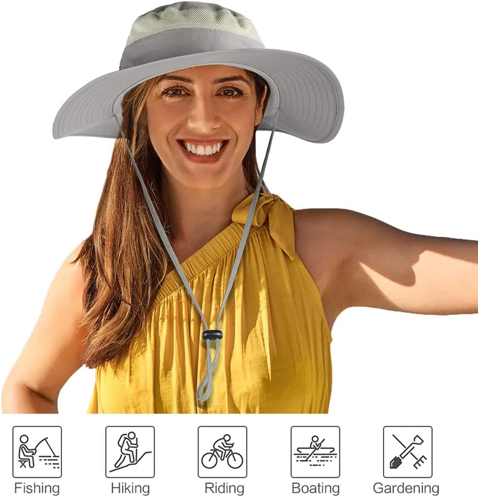 Sun Hats for Men Women Fishing Hat UPF 50  Breathable Wide Brim Summer UV Protection Hat