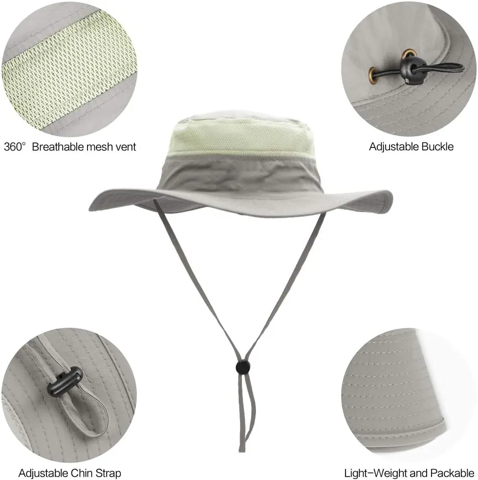 Sun Hats for Men Women Fishing Hat UPF 50  Breathable Wide Brim Summer UV Protection Hat