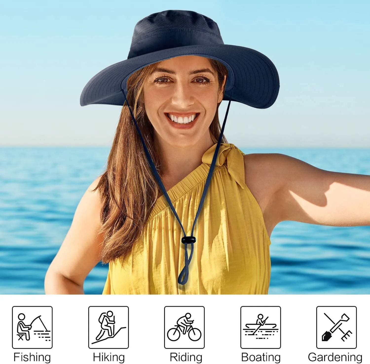 Sun Hats for Men Women Fishing Hat UPF 50  Breathable Wide Brim Summer UV Protection Hat