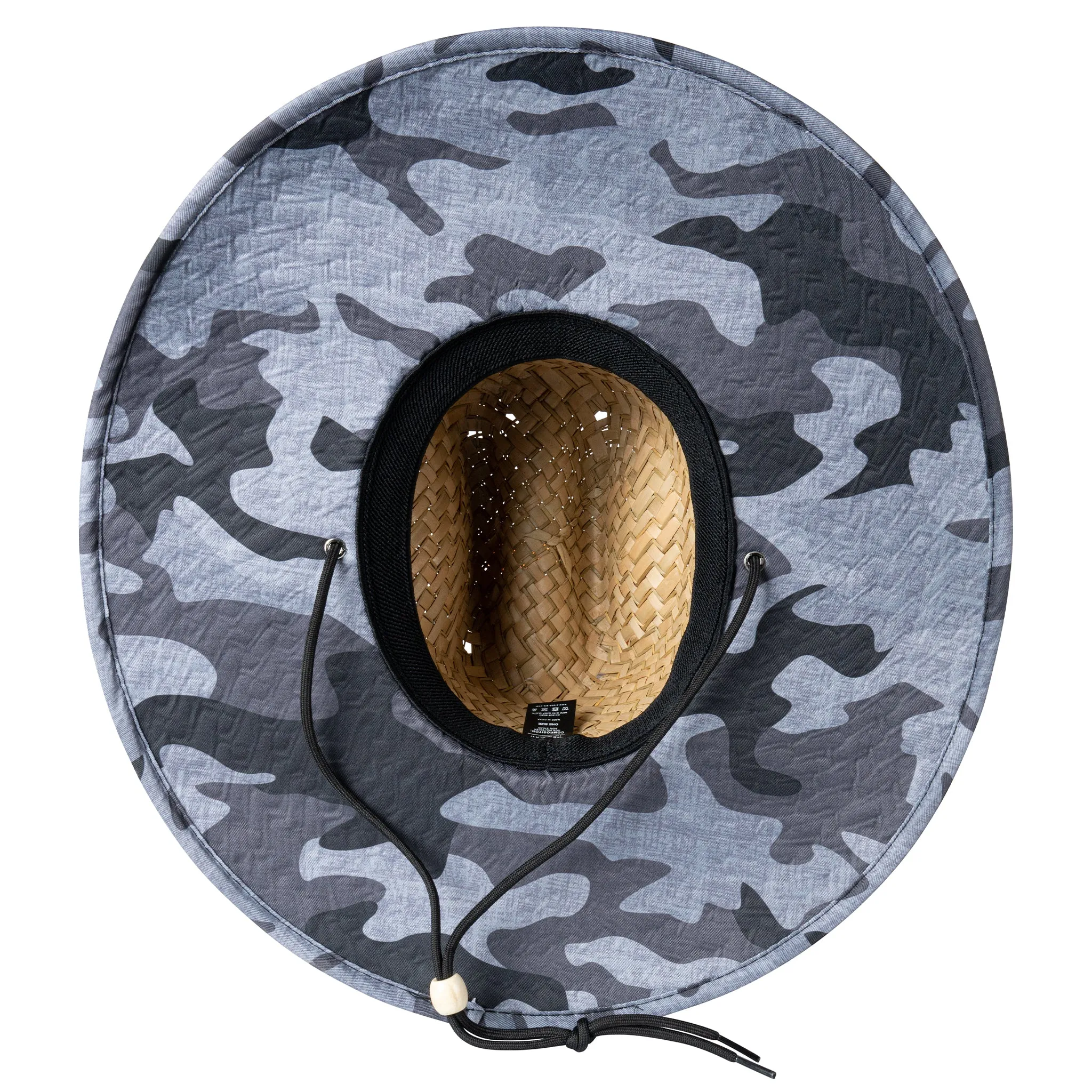Sunset Point Straw Hat W/ Grey Camo Print Under Brim