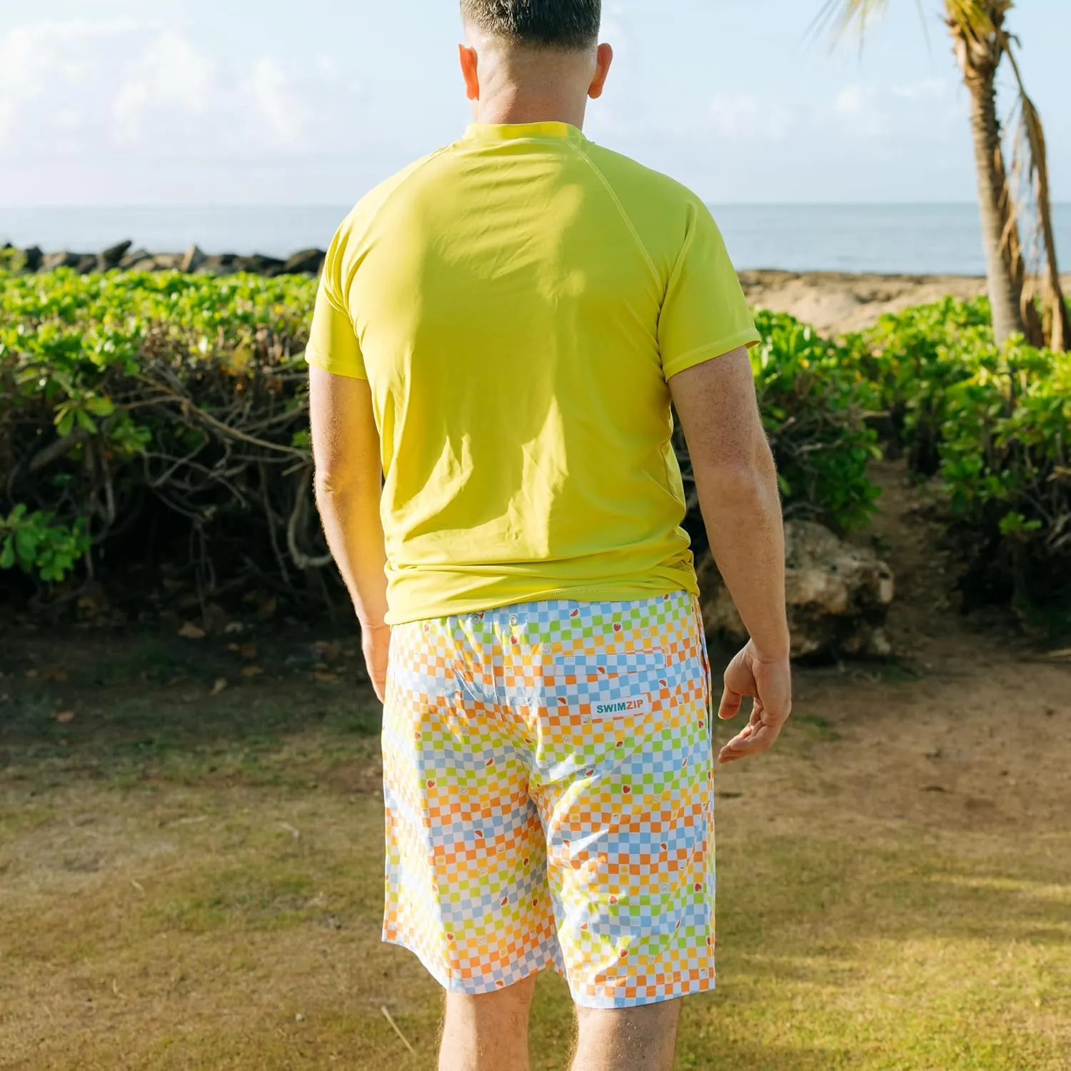 SwimZip Men's Swim Shorts with Boxer Brief Liner and UPF 50 Sun Protection