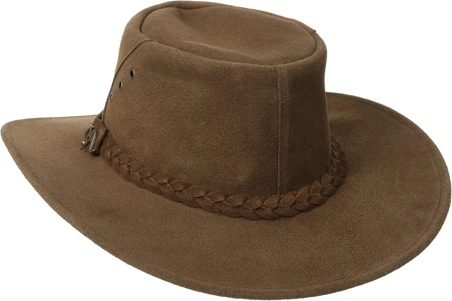 The Alice Mossback Leather Cowboy Hat from Down Under with 3- Strand Braid Hatband