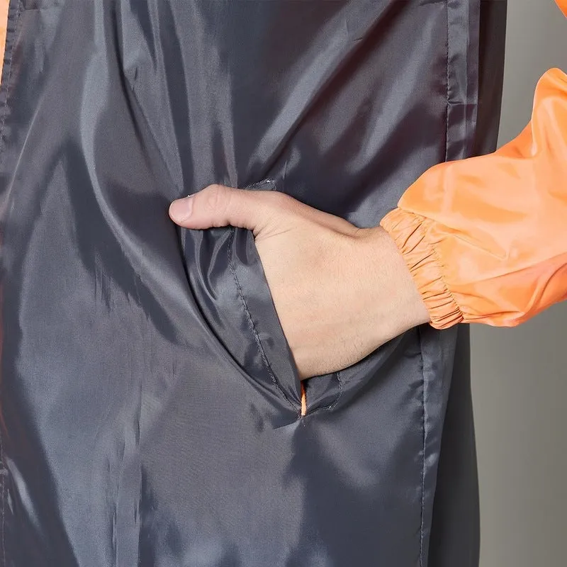 THE CLOWNFISH Comrad Series Kids Waterproof Nylon Double Coating Reversible Raincoat with Hood and Reflector Logo at Back. Set of Top and Bottom. Printed Plastic Pouch. Kid Age-8-10 years(Grey Camo)