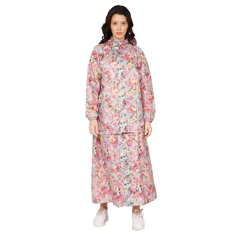 THE CLOWNFISH Comrad Series Kids Waterproof Nylon Double Coating Reversible Raincoat with Hood and Reflector Logo at Back. Set of Top and Bottom. Printed Plastic Pouch. Kid Age-8-10 years(Grey Camo)