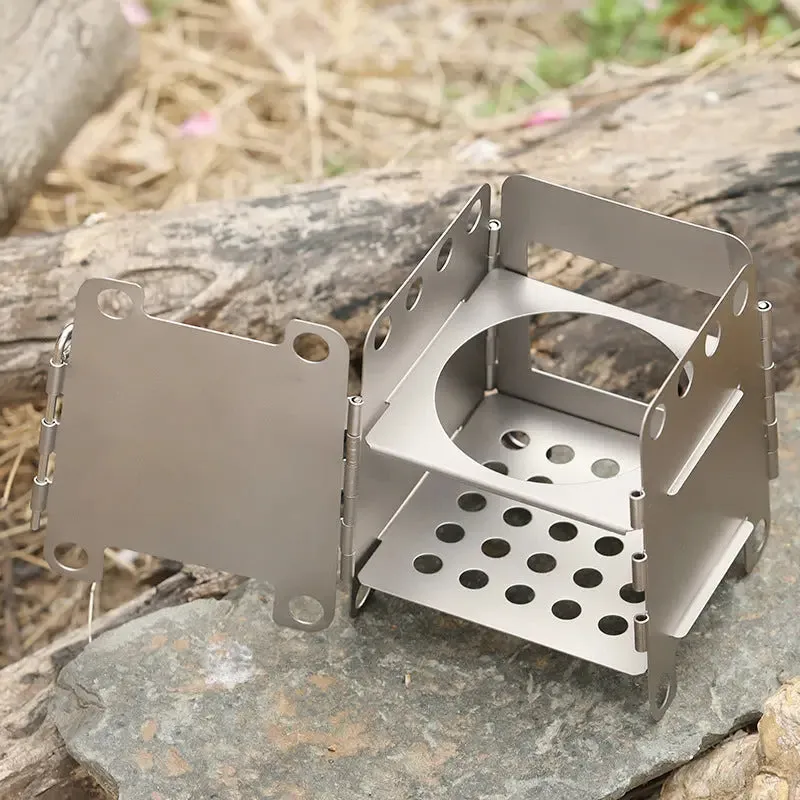 Titanium card portable stove