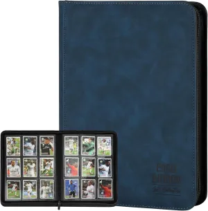 Trading Card Binder, Premium 9 Pocket Double Sided 540 Pocket PU Card Collection Binder, Collectible Trading Card Albums for MTG, TCG, Sport Card, Game Cards (Navy)