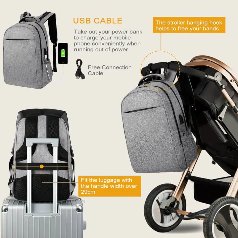 Vbiger Large-capacity Backpack Versatile Diaper Bags Smart Travel Shoulders Bags