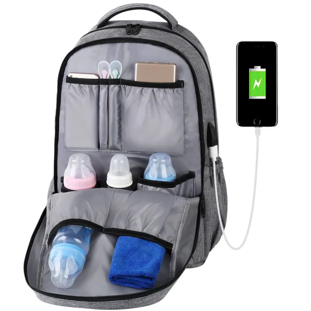 Vbiger Large-capacity Backpack Versatile Diaper Bags Smart Travel Shoulders Bags