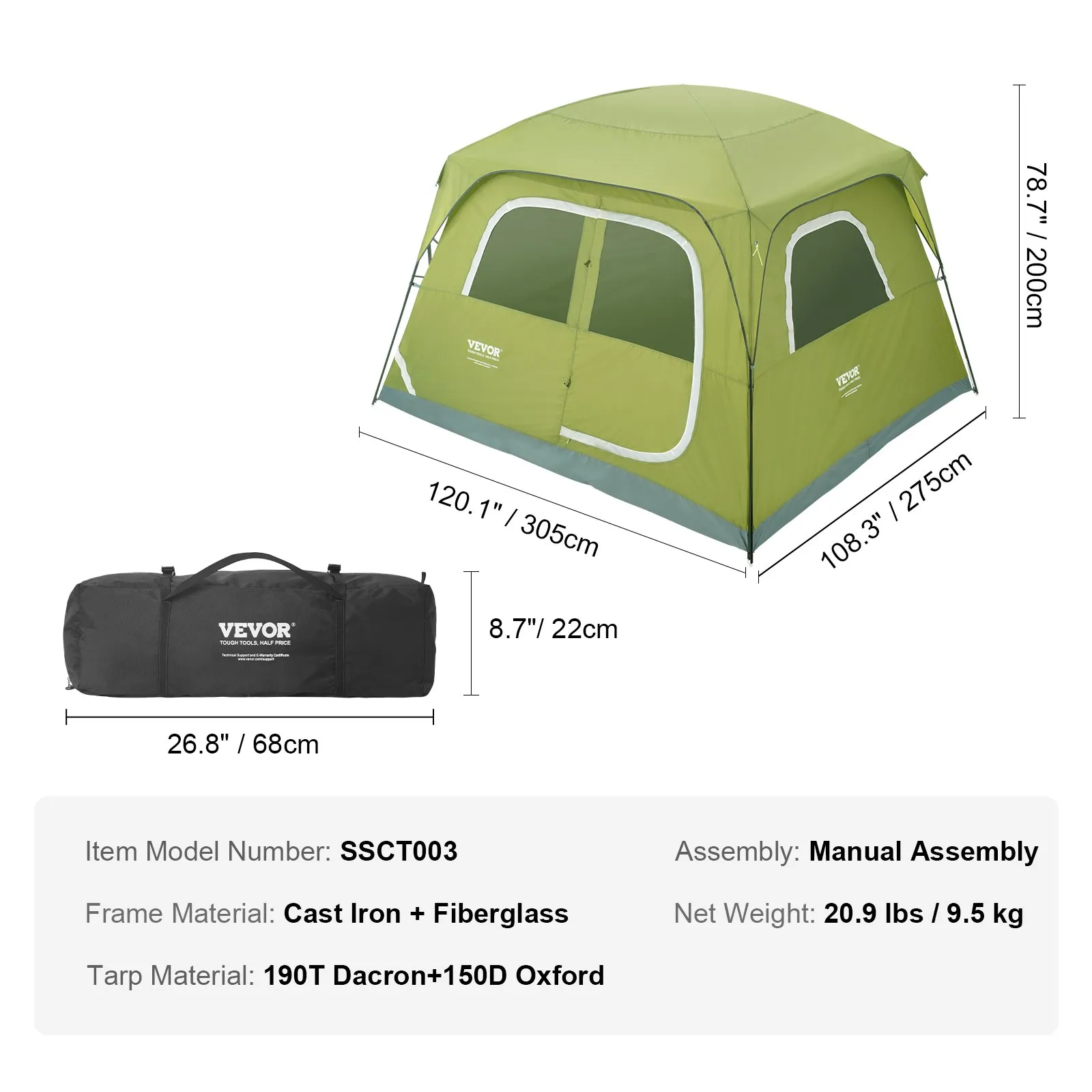 VEVOR Camping Tent | Waterproof Lightweight Backpacking Tent
