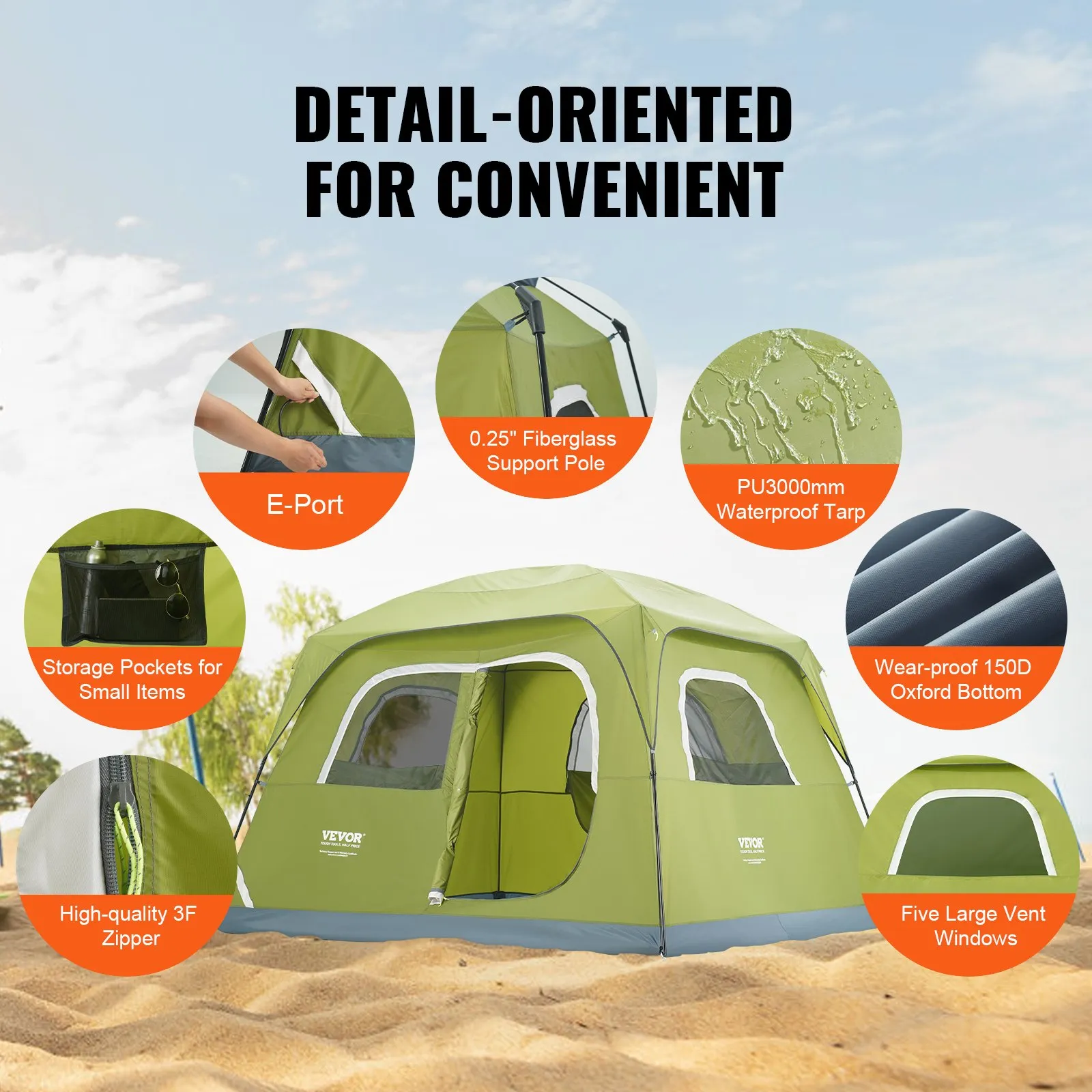 VEVOR Camping Tent | Waterproof Lightweight Backpacking Tent