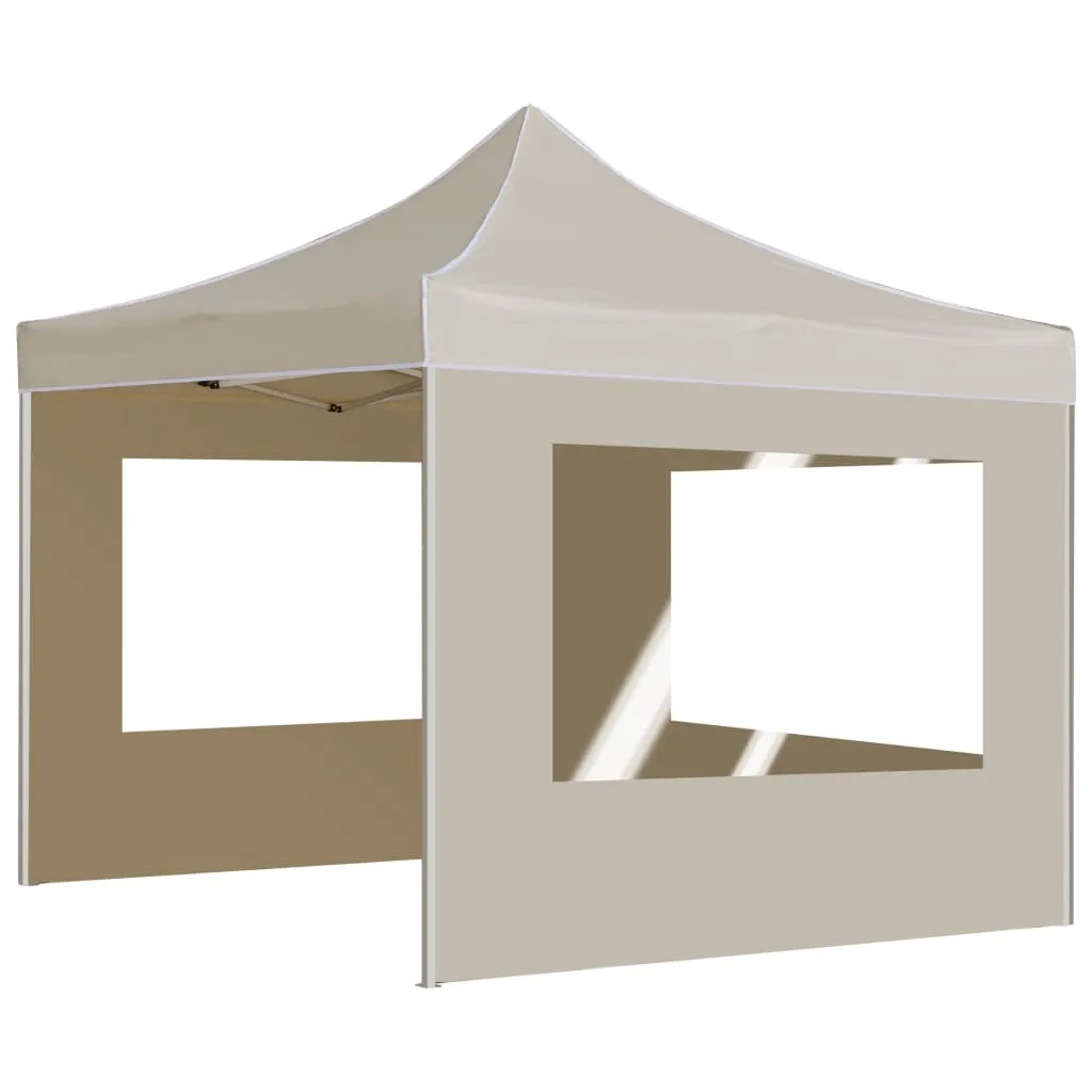 vidaXL Professional Folding Party Tent with Walls Aluminium 3x3 m Cream