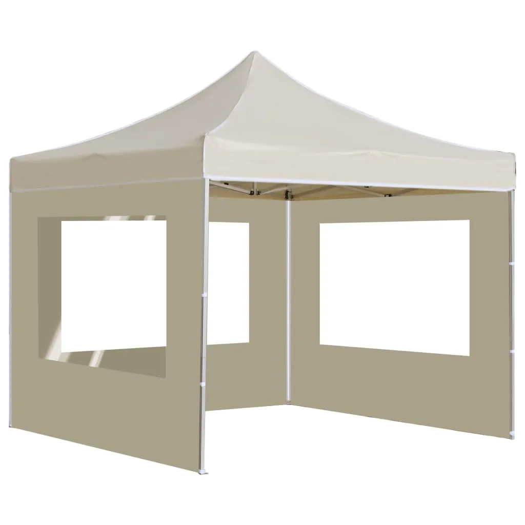 vidaXL Professional Folding Party Tent with Walls Aluminium 3x3 m Cream