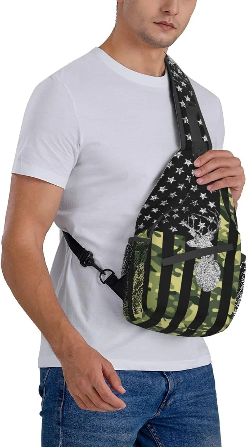 Vintage Elephant Sling Backpack Unisex Crossbody Chest Bag Shoulder Chest Bag For Women Men Hiking Travel