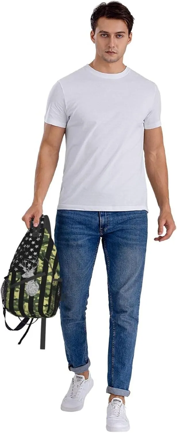 Vintage Elephant Sling Backpack Unisex Crossbody Chest Bag Shoulder Chest Bag For Women Men Hiking Travel